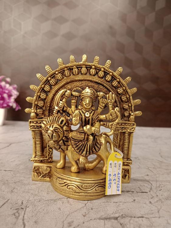Buy Brass Durgai Amman Statue 5.5 Inches | Handmade Divine Brass Durga Idol for Home Temple & Pooja