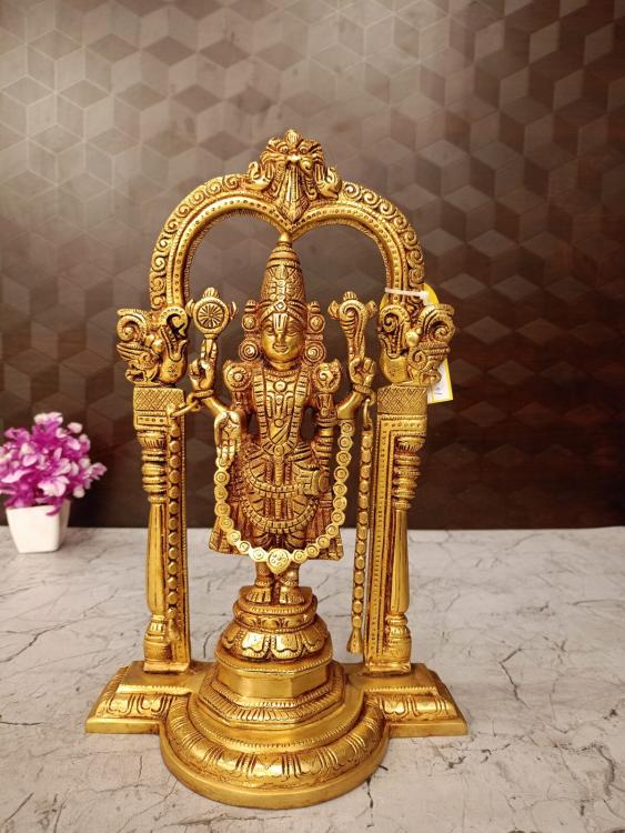 Buy Brass Balaji with Prabhavalli Statue 13 Inch