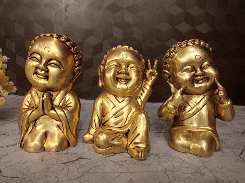 Buy Brass Baby Laughing Buddha Statue 7.5 Inch for Home & Office