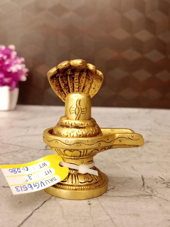 Premium Brass Shiva Lingam Idol for Pooja 3 Inch