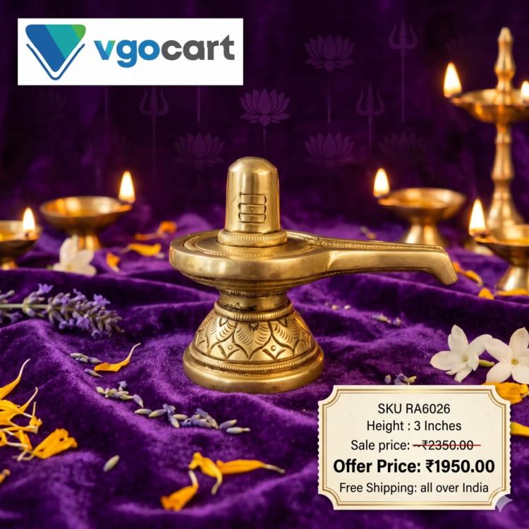 Premium Brass Shiva Lingam Idol 3 Inch for Pooja & Home Temple