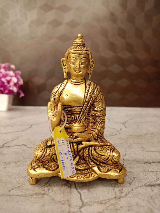 Buy Brass Small Buddha Idol 5 Inch for Home Décor, Meditation & Positive Energy