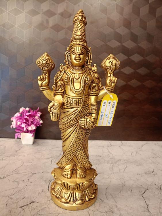 Buy Brass Balaji Wall Mount 16 Inch | Lord Venkateshwara Brass Wall Hanging for Home & Office
