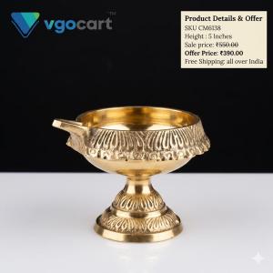 Buy Brass Kuberar Diya 2 Inch for Home Pooja & Lakshmi Kubera Worship