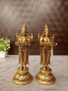 Buy Brass Fish Designer Diya with Handle for Pooja 4 Inch