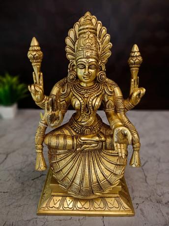 Brass Padmavathi Thayar Idol 12.5 Inch – Handcrafted Brass Goddess Statue for Home Temple & Pooja