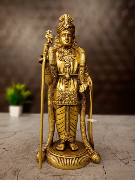 Premium Brass Malaysia Murugan Idol 11.5 Inches