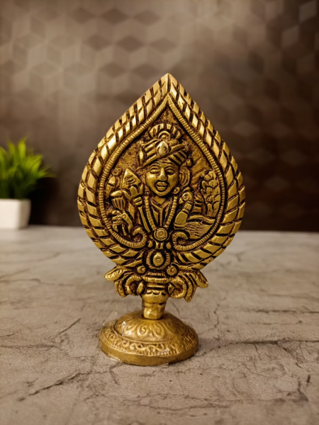 Brass Murugan Vel with Face 4 Inches for Home Pooja