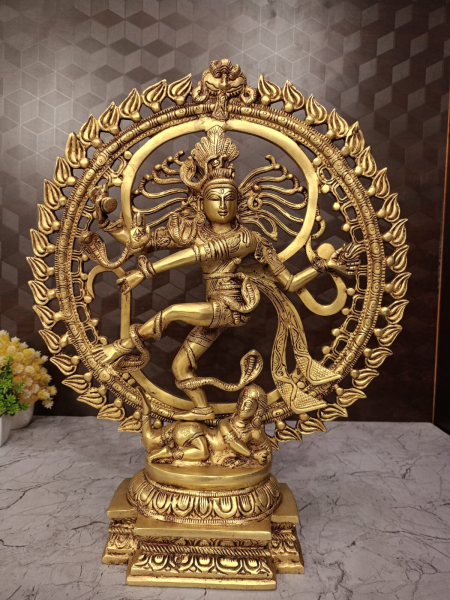 Buy Brass Superfine Natarajar Statue for Pooja 20 Inch | Handcrafted Antique Finish Lord Shiva Idolgive it in single line 