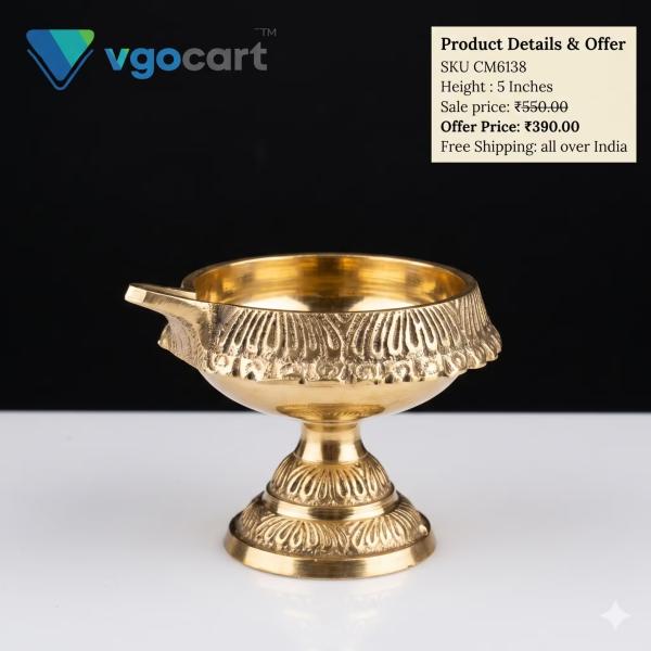 Buy Brass Kuberar Diya 2 Inch for Home Pooja & Lakshmi Kubera Worship