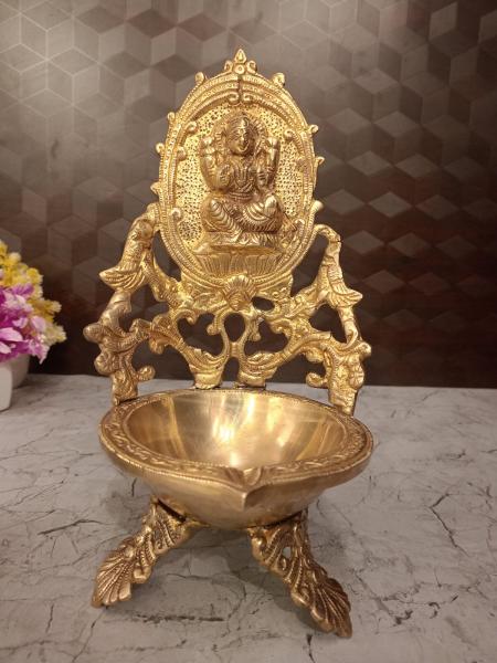 Buy Brass Lakshmi Diya 11 Inches Traditional Brass Pooja Lamp
