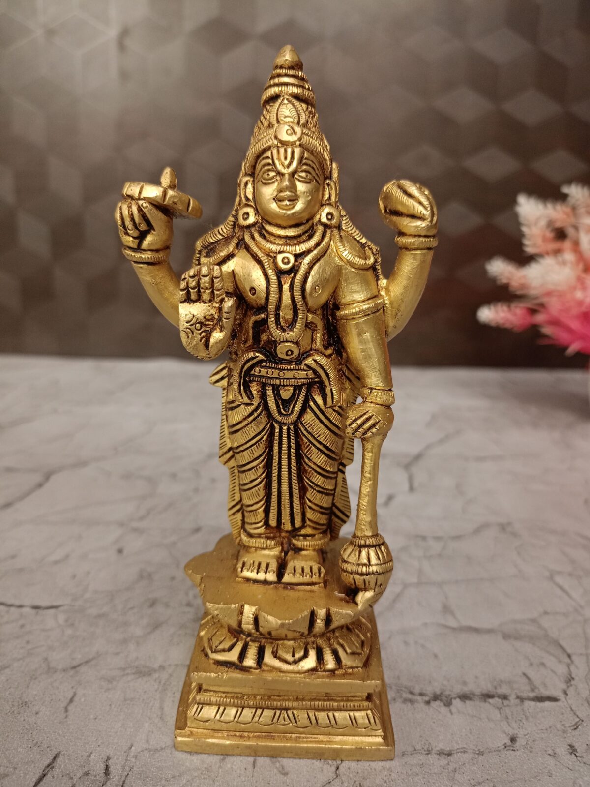 Buy Brass Vishnu Statue 6 Inch for Home & Pooja | Antique Finish