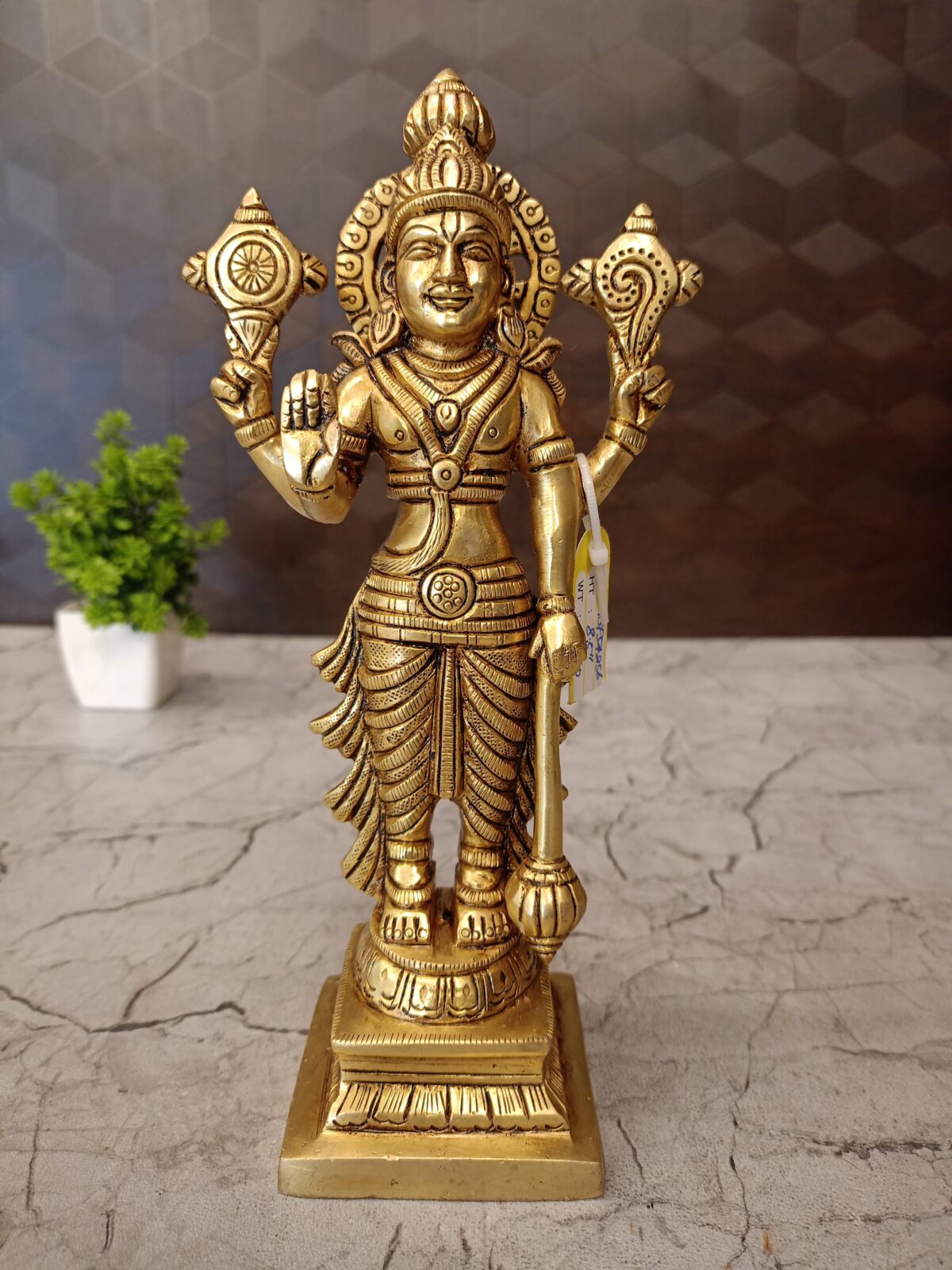Buy Brass Vishnu Statue for Pooja with Antique Finish 8.5 Inch